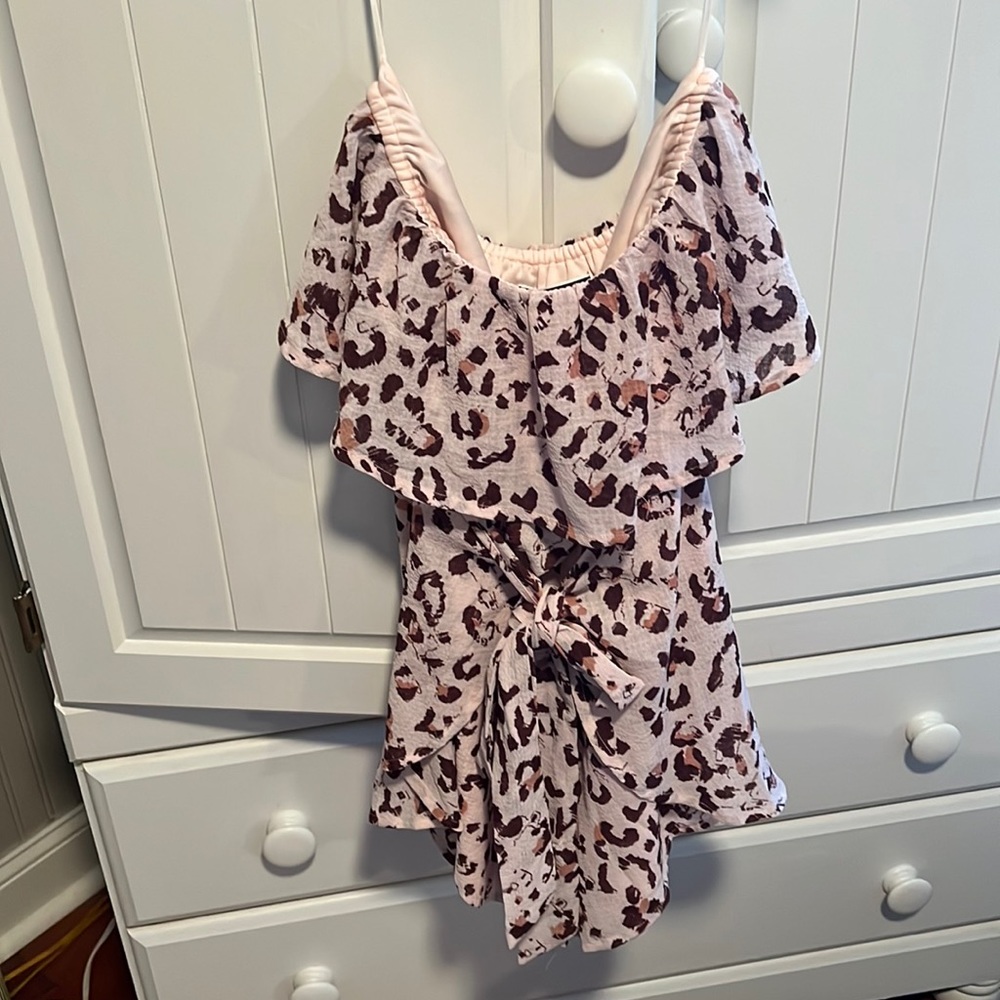 Size small, cheetah print, pink romper